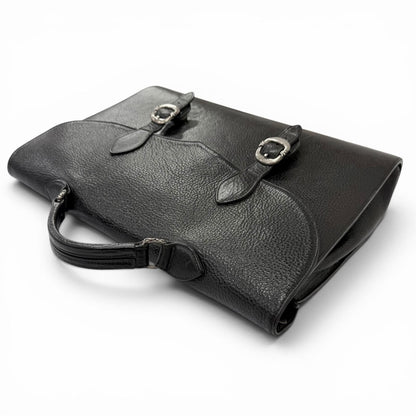 Chrome Hearts Leather Part Gunslinger CH Plus Briefcase Handbag Black — view 3