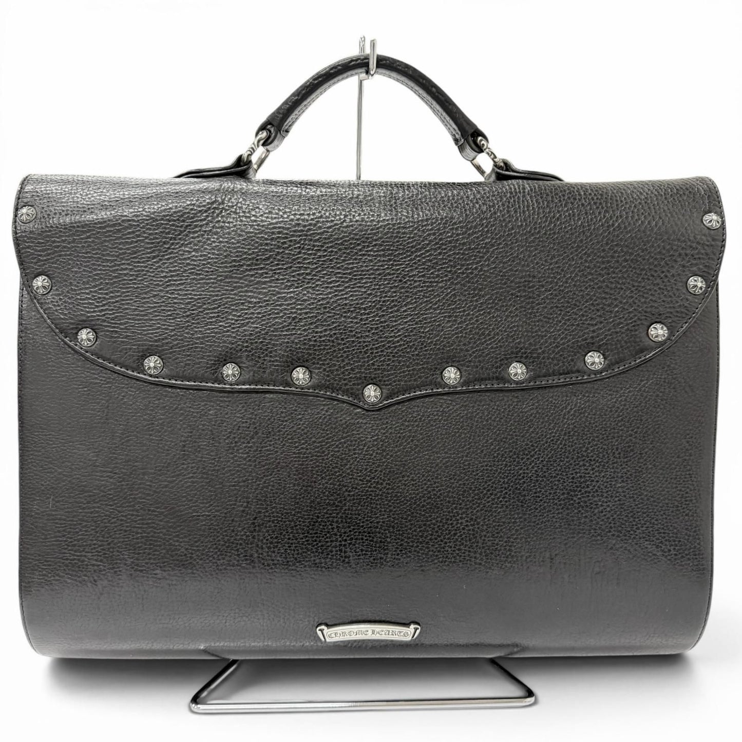 Chrome Hearts Leather Part Gunslinger CH Plus Briefcase Handbag Black — view 2