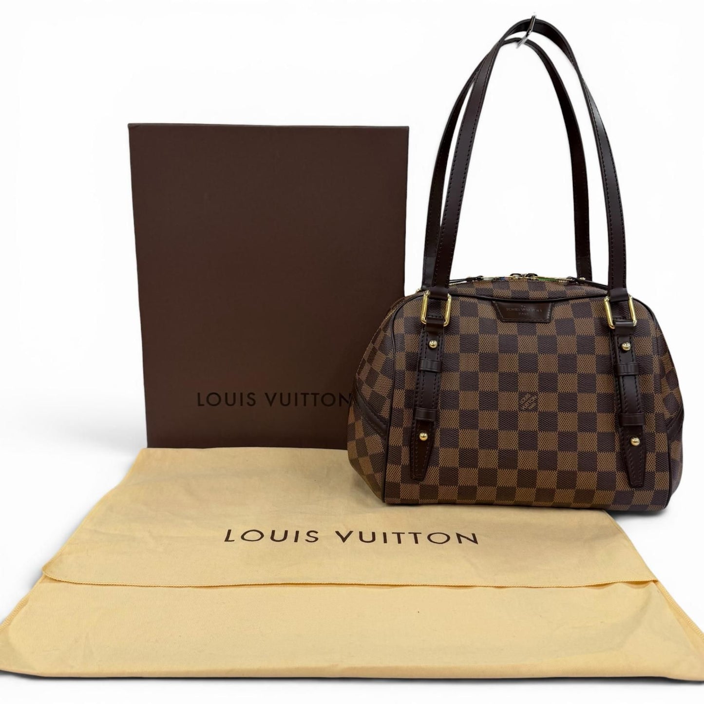 Louis Vuitton Damier Rivington PM Canvas Handbag Brown — view 2