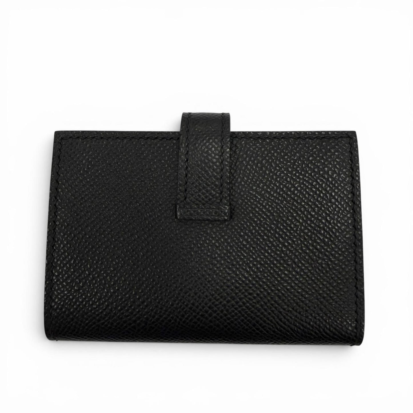 Hermes Bearn Veau Epsom So Black Logo Monochrome Card Case Business Holder — view 2