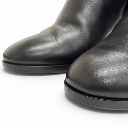 Celine Triomphe Side Zip Leather Ankle Boots Short Black — view 7