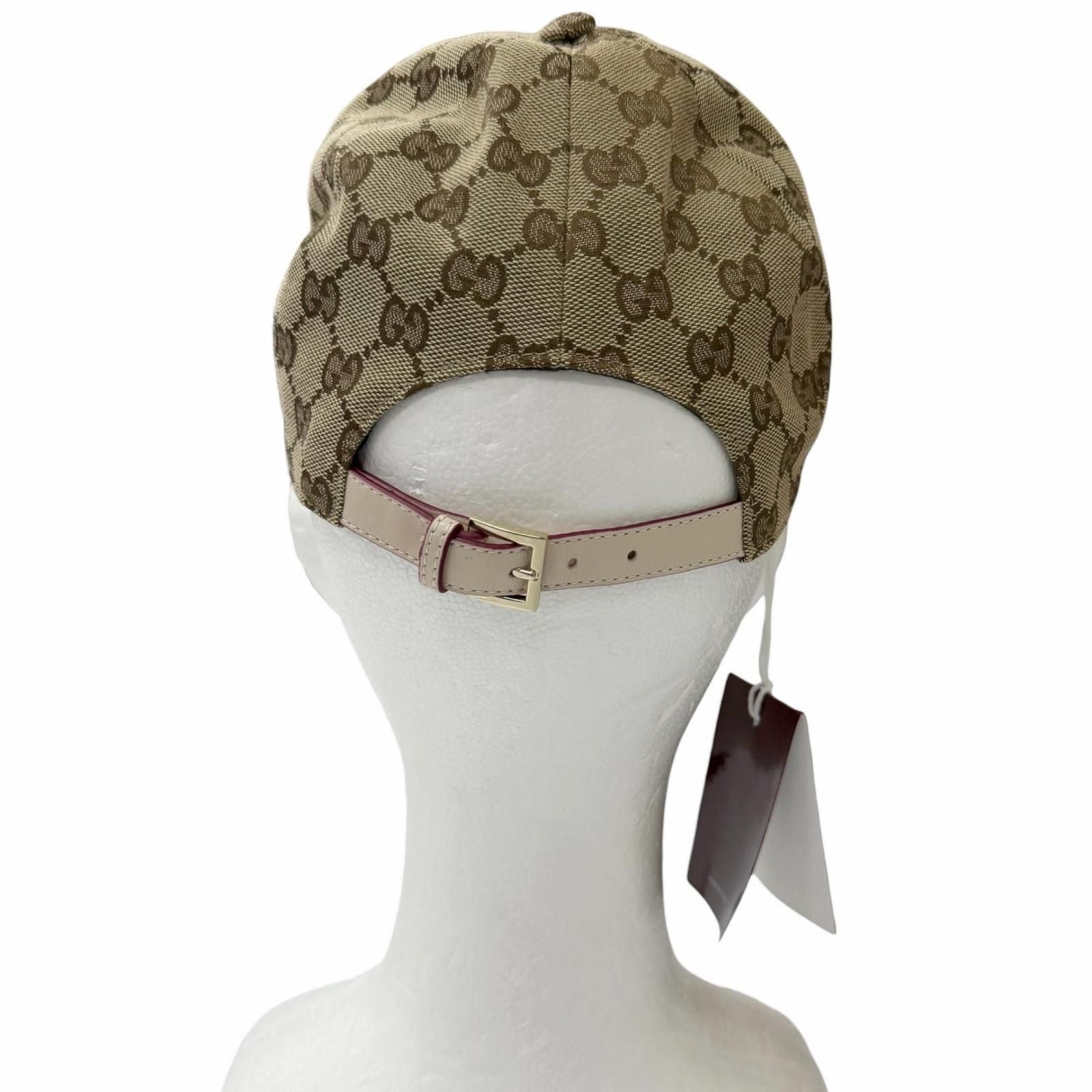 Gucci Yuko Higuchi Bo & Boris GG Canvas Lambskin Baseball Cap Hat Beige M 57 cm — view 4