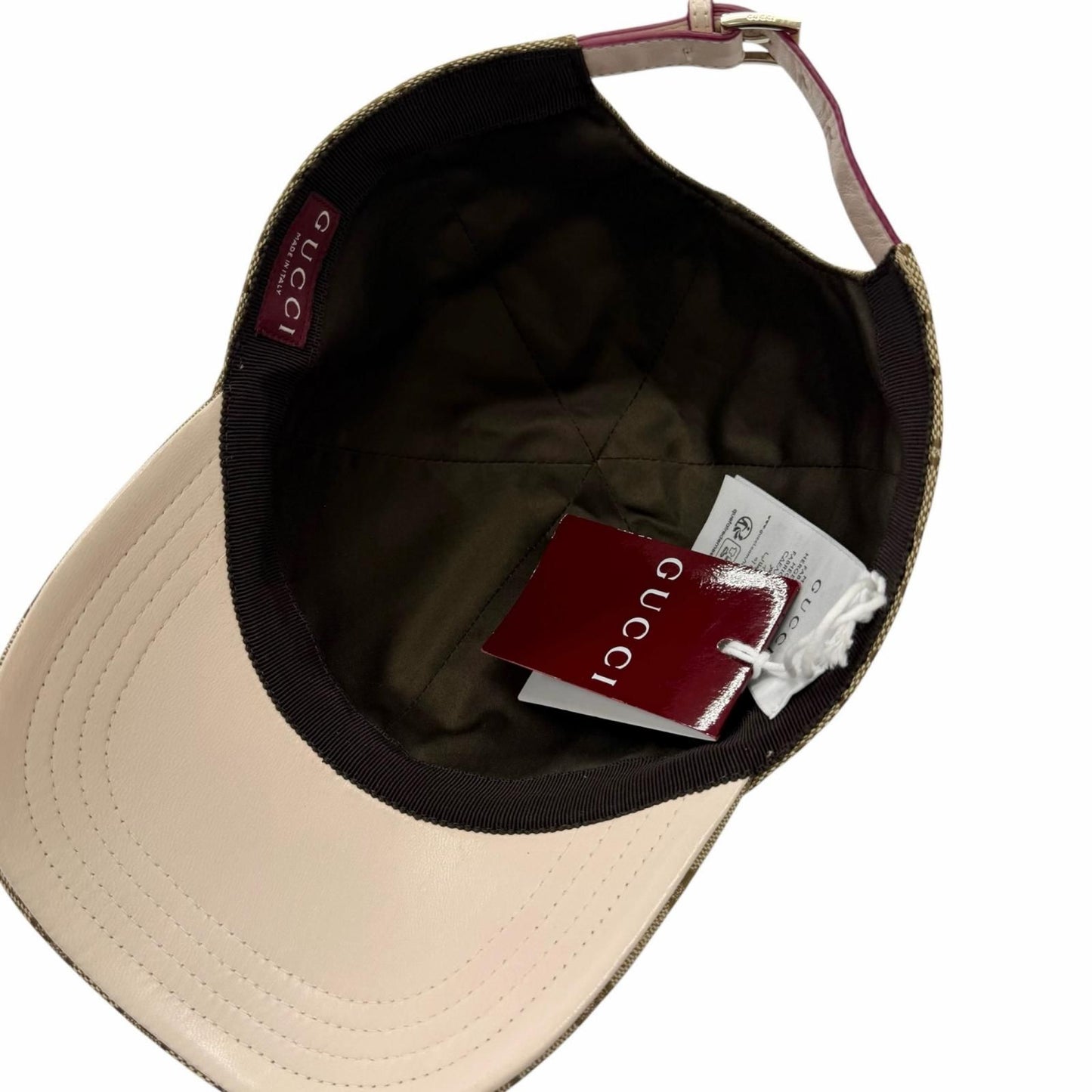 Gucci Yuko Higuchi Bo & Boris GG Canvas Lambskin Baseball Cap Hat Beige M 57 cm — view 5