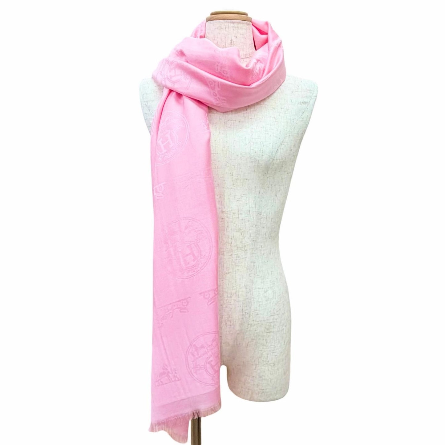 Hermes Logo Scarf Pink — view 3