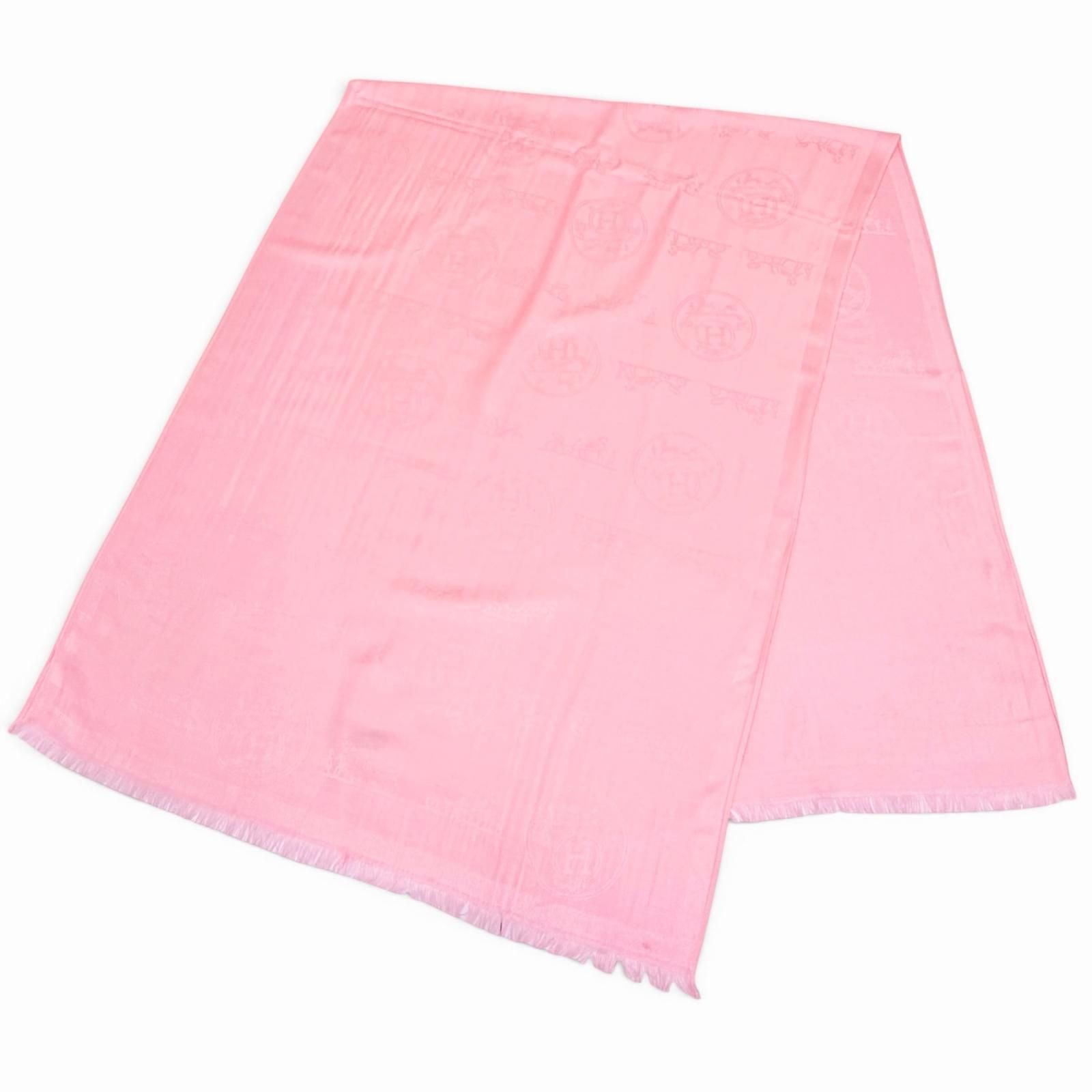 Hermes Logo Scarf Pink — view 2
