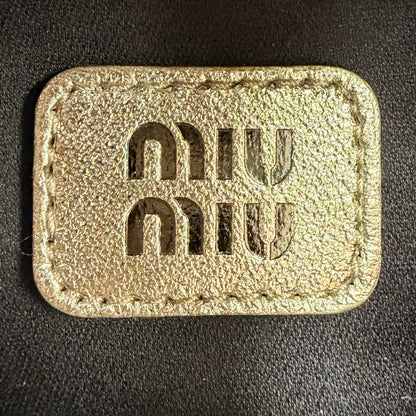 Miu Miu Trick Matelasse Keyring Leather Logo Charm Gold Key Holder — view 9