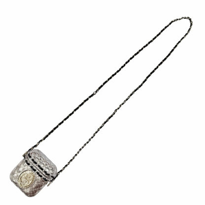 Chanel CC Logo Crown Quilted Airpods Case for Generation Silver — view 8