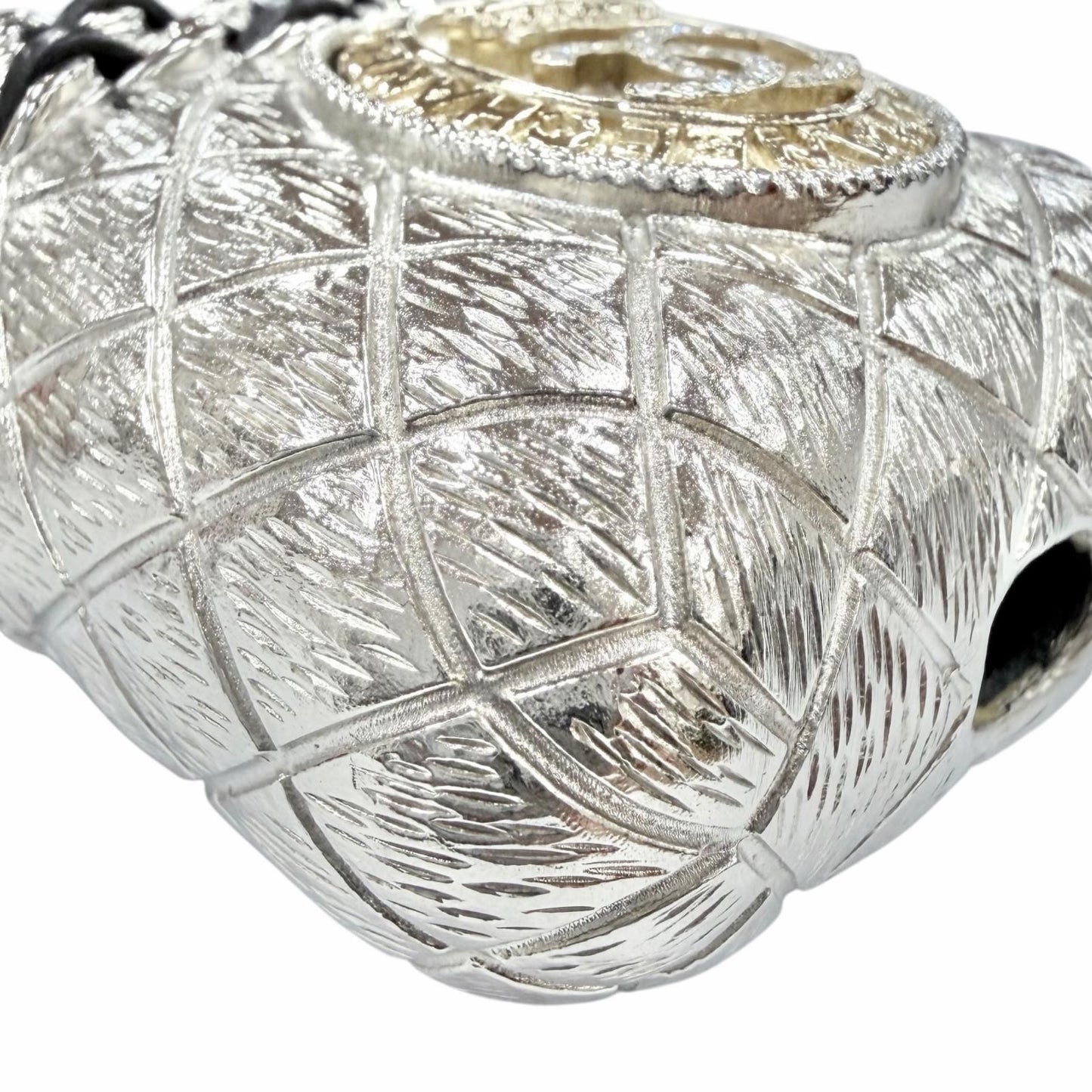 Chanel CC Logo Crown Quilted Airpods Case for Generation Silver — view 7