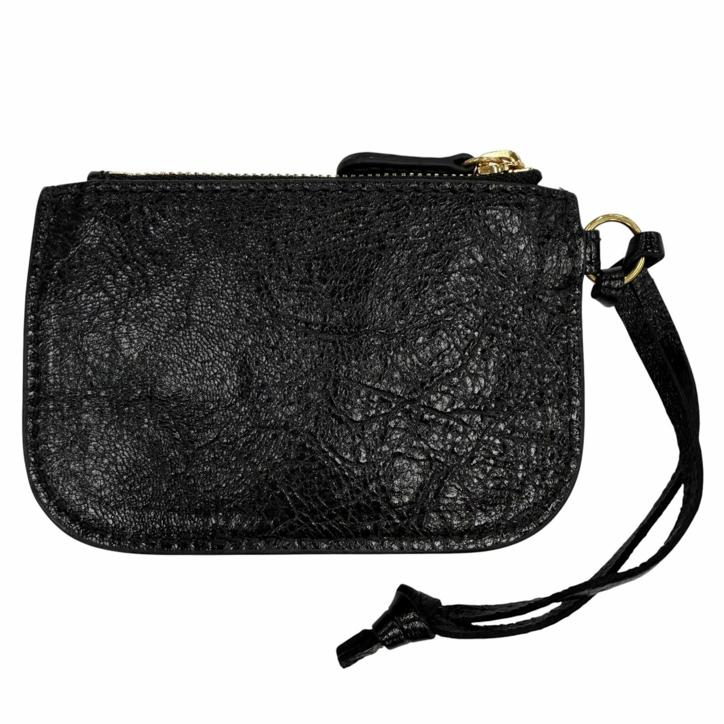Balenciaga Leather Coin Case Purse Black Gold — view 2