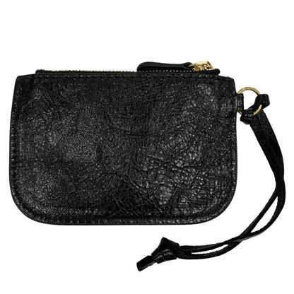 Balenciaga Leather Coin Case Purse Black Gold — view 2