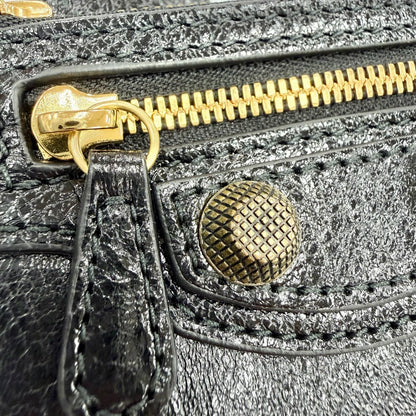 Balenciaga Leather Coin Case Purse Black Gold — view 6