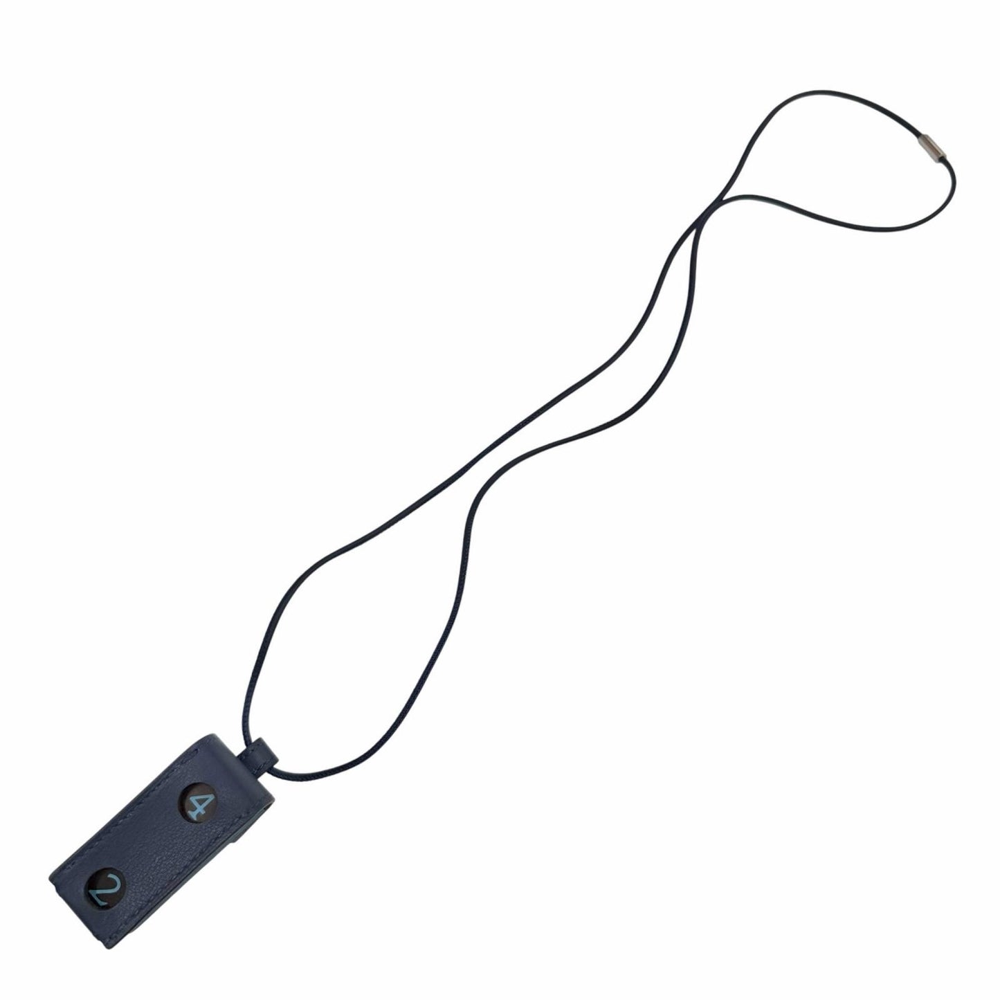 Hermes Coup de Blue Jean Navy 3 Dice Leather Necklace 85 cm — view 7