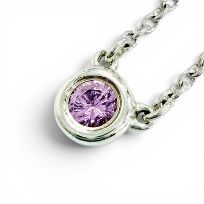 Tiffany & Co by the Yard 925 Pink Saffiano Pendant Silver
