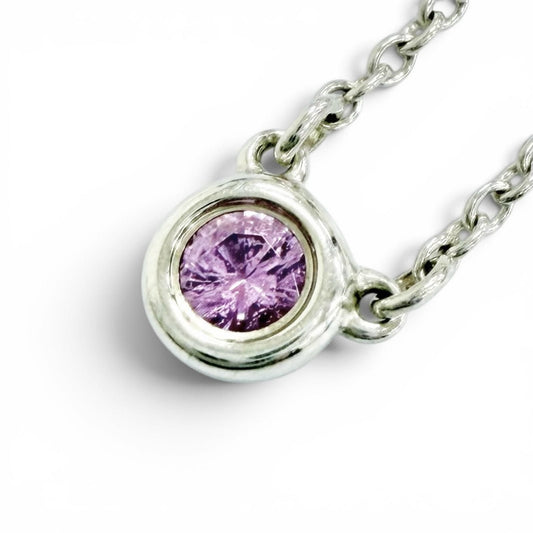 Tiffany & Co by the Yard 925 Pink Saffiano Pendant Silver