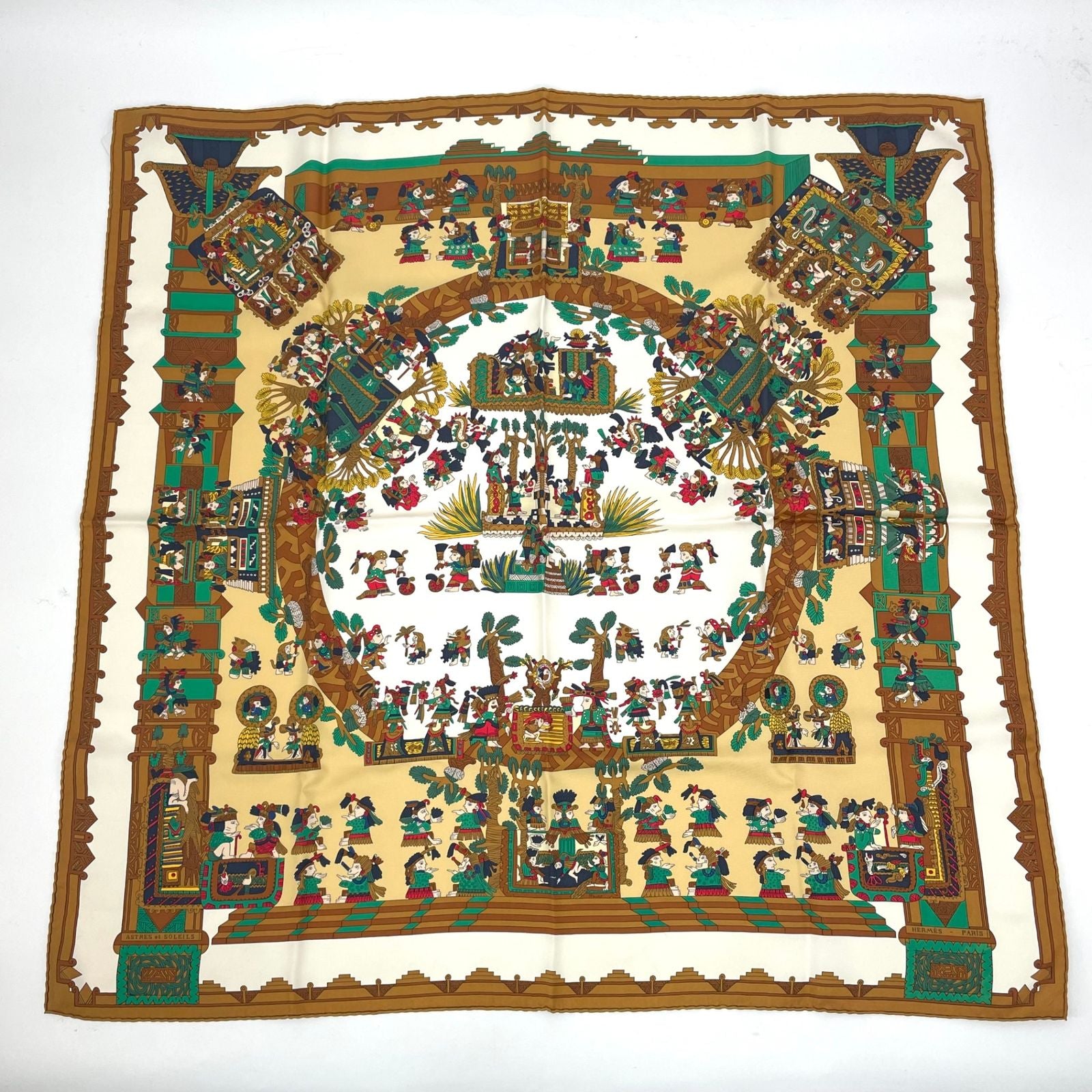 Hermes Scarf Silk Carre 90 Astres Et Soleils Celestial Bodies and the Sun Blawan