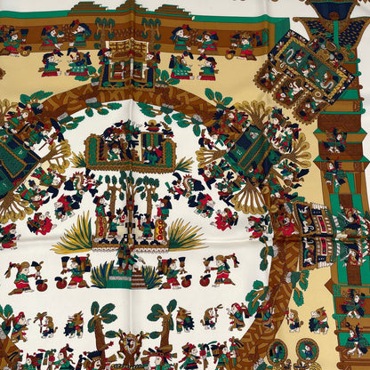 Hermes Scarf Silk Carre 90 Astres Et Soleils Celestial Bodies and the Sun Blawan — view 3