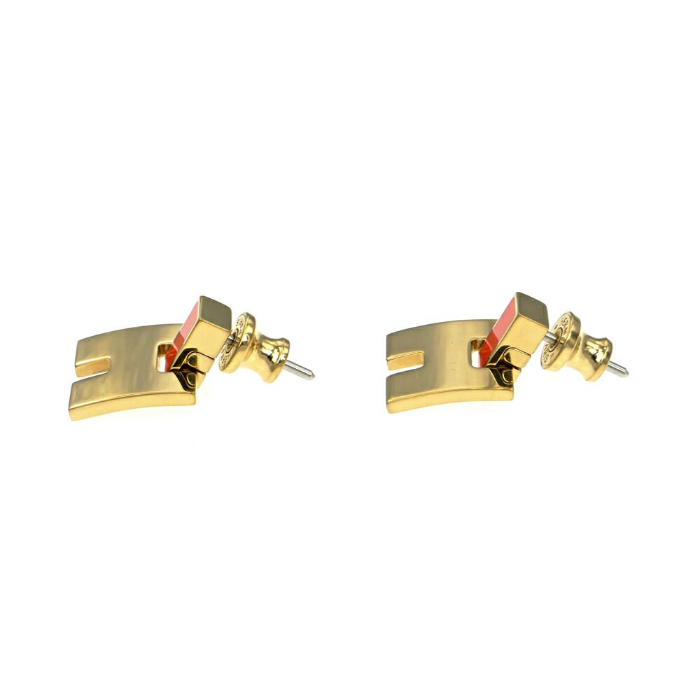 Hermes Irene Earrings Gold Orange — view 4