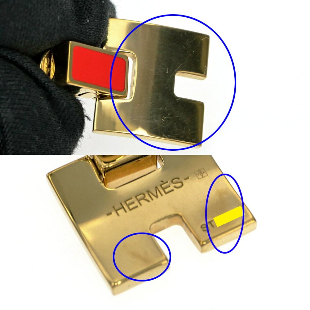 Hermes Irene Earrings Gold Orange — view 8