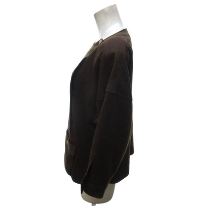 Chanel Vintage Skirt Suit Set CC Logo Button Off Center Tight Long Brown HW — view 3