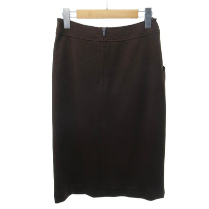 Chanel Vintage Skirt Suit Set CC Logo Button Off Center Tight Long Brown HW — view 7
