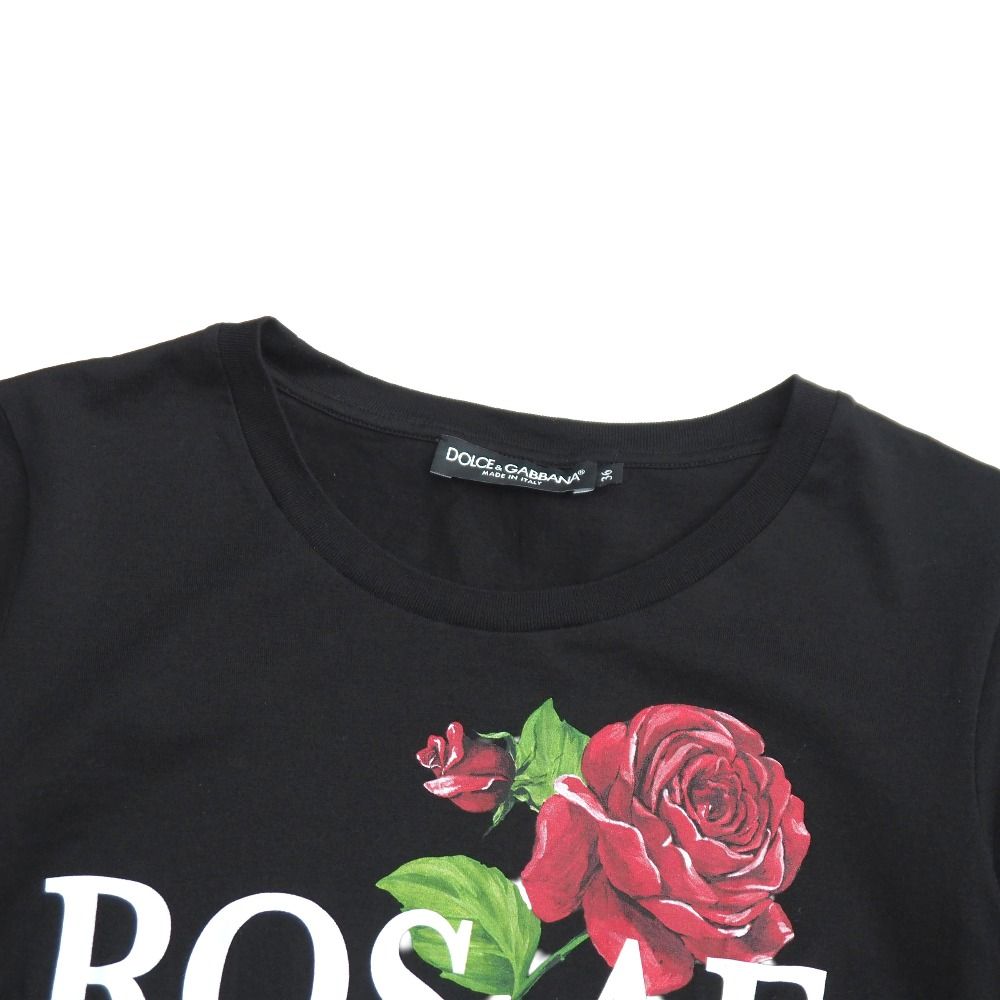 Dolce & Gabbana Short Sleeve T-Shirt 36 Ros Ae D&G Rose — view 3