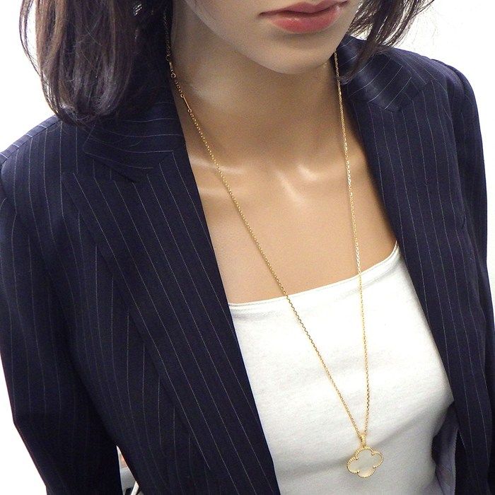 Van Cleef & Arpels Long Necklace Magic Alhambra White Shell 18k Yellow Gold — view 6