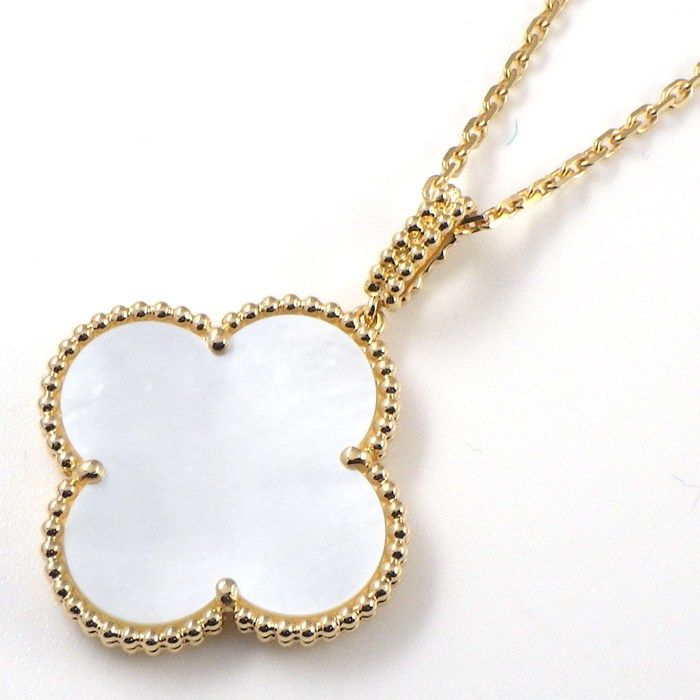 Van Cleef & Arpels Long Necklace Magic Alhambra White Shell 18k Yellow Gold
