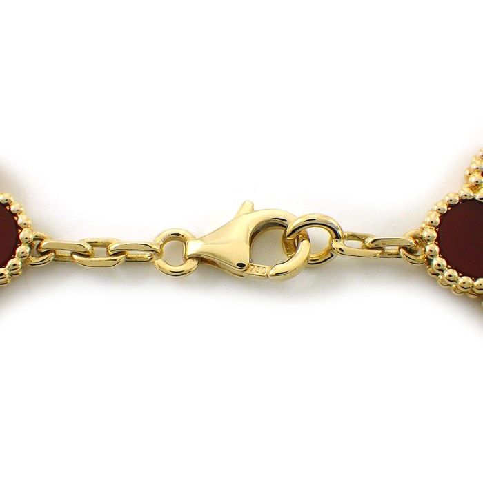 Van Cleef & Arpels Bracelet Vintage Alhambra 5 Motifs Carnelian 18k Yellow Gold — view 3