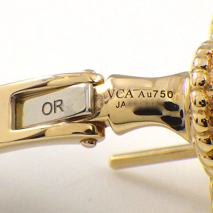 Van Cleef & Arpels Earrings Vintage Alhambra Tiger Eye 18k Yellow Gold — view 3