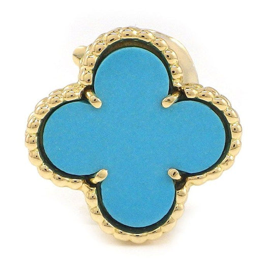 Van Cleef & Arpels Earrings Vintage Alhambra Rare Collector's Turquoise 18k