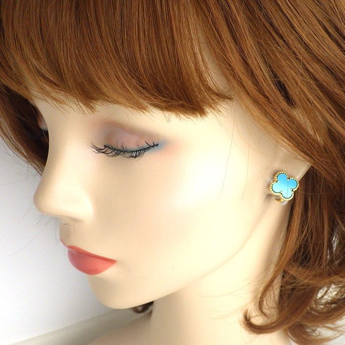 Van Cleef & Arpels Earrings Vintage Alhambra Rare Collector's Turquoise 18k — view 6