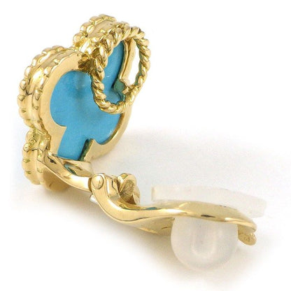 Van Cleef & Arpels Earrings Vintage Alhambra Rare Collector's Turquoise 18k — view 2