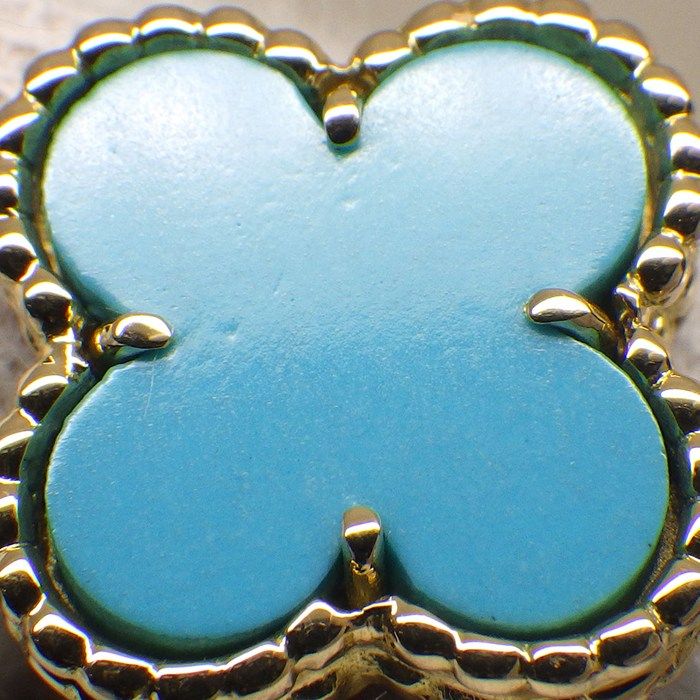 Van Cleef & Arpels Earrings Vintage Alhambra Rare Collector's Turquoise 18k — view 5