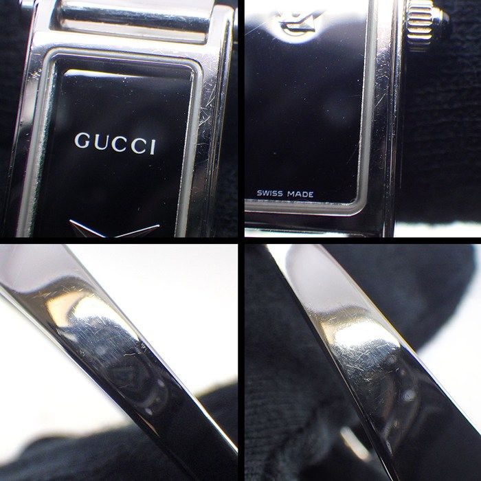 Gucci Watch Bangle Rectangular Black Dial Horsebit Clasp SS — view 6