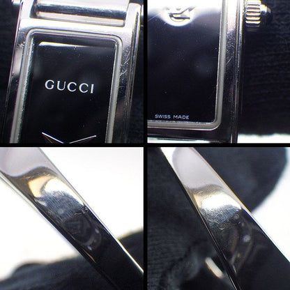 Gucci Watch Bangle Rectangular Black Dial Horsebit Clasp SS — view 6