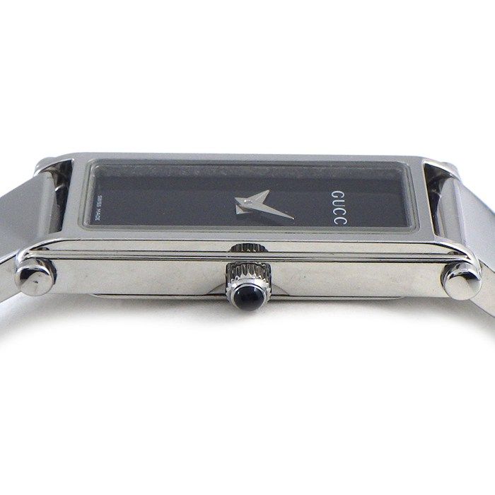 Gucci Watch Bangle Rectangular Black Dial Horsebit Clasp SS — view 2