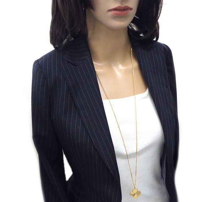 Van Cleef & Arpels Long Necklace Vintage Alhambra Guilloche 18k Yellow Gold — view 7