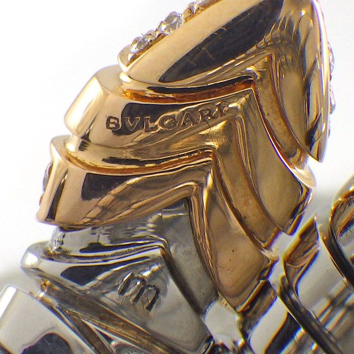 Bvlgari Ring Tubogas Serpenti Spiral Snake Diamond 18k Pink Gold SS — view 4