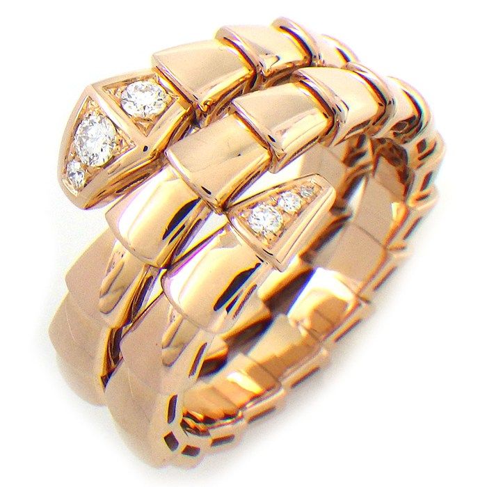 Bvlgari Ring Serpenti Vipa Diamond Total 18k Pink Gold