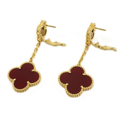 Van Cleef & Arpels Earrings Magic Alhambra 2 Motif Carnelian Tiger Eye 18k — view 2