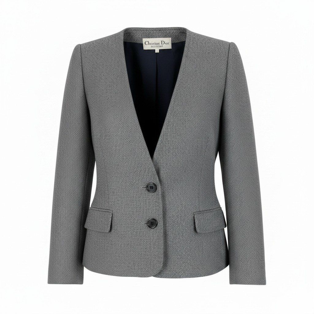 Dior Color Jacket Wool L Gray