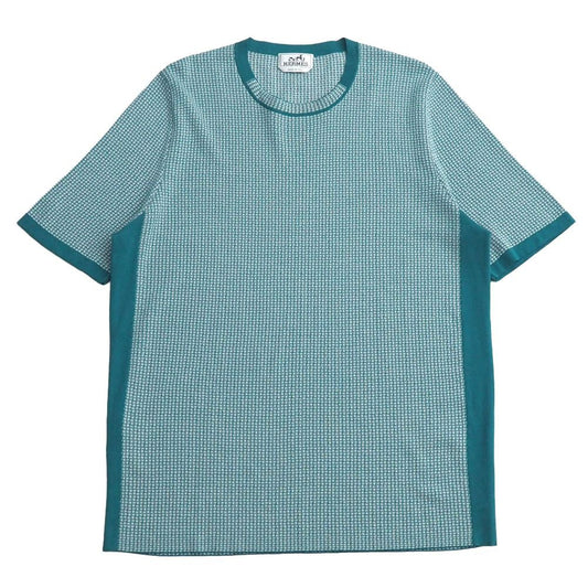 Hermes Short Sleeve Shirt XL Pattern Cotton Knit Sweater
