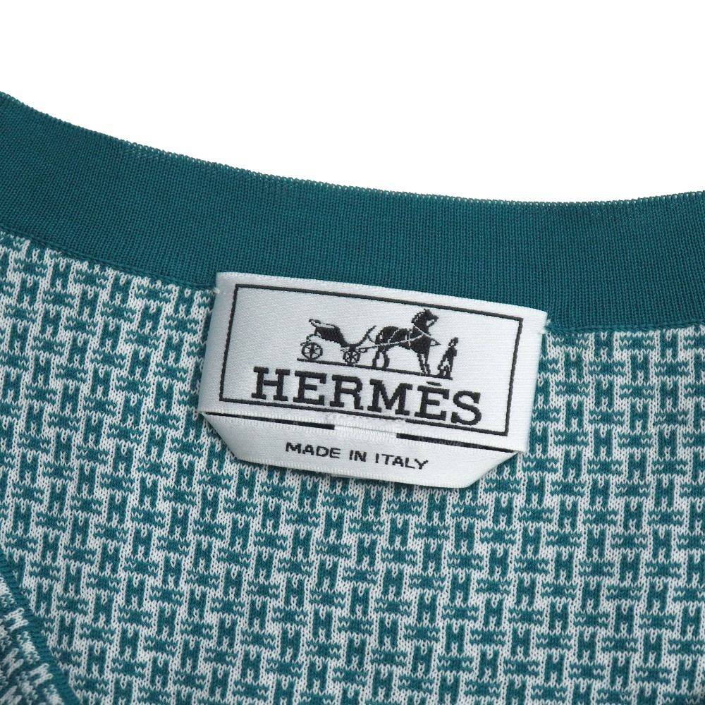 Hermes Short Sleeve Shirt XL Pattern Cotton Knit Sweater — view 5