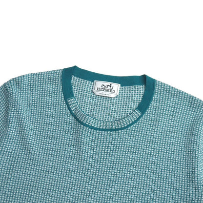 Hermes Short Sleeve Shirt XL Pattern Cotton Knit Sweater — view 2