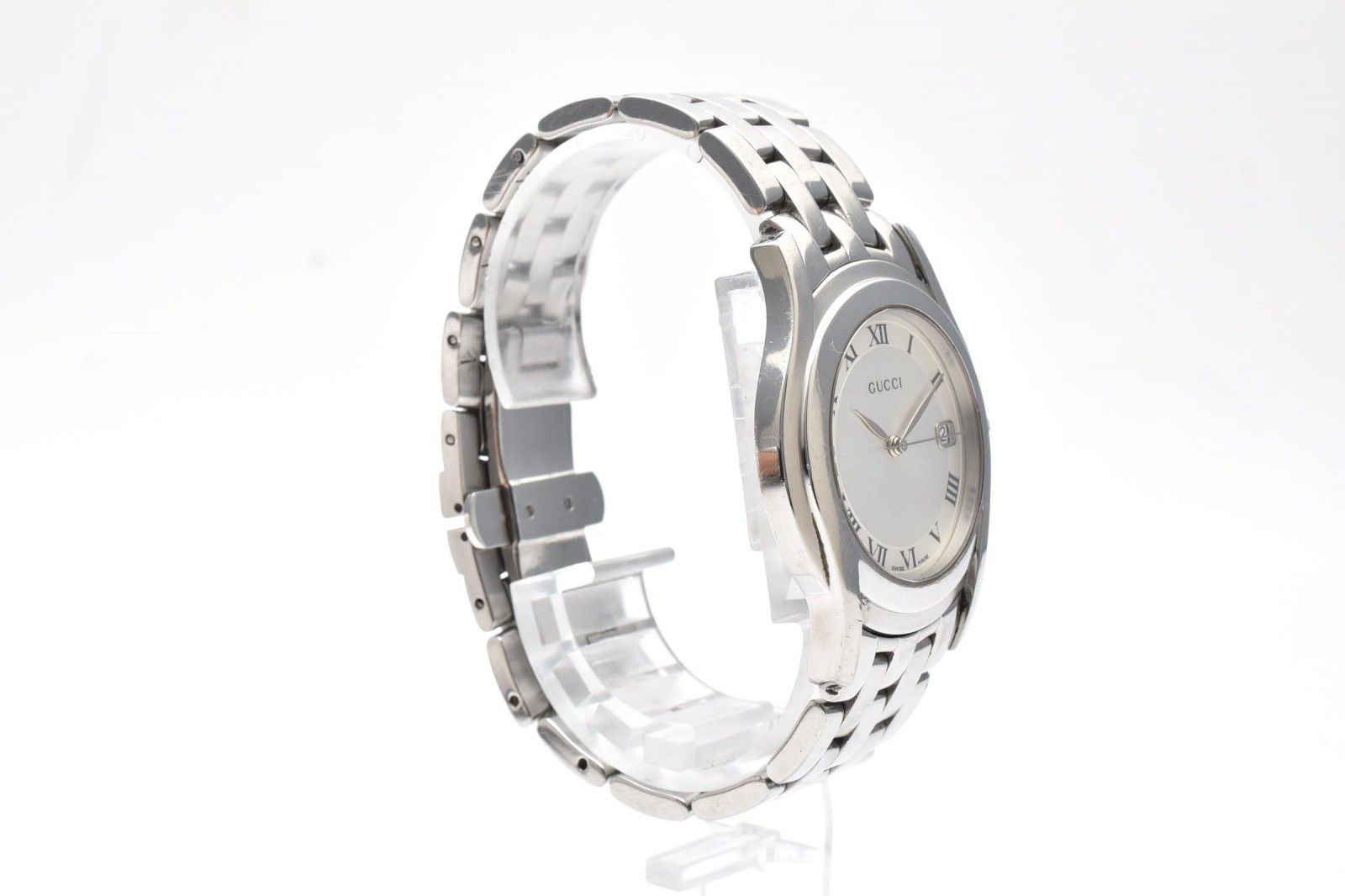 Gucci Watch Quartz Silver Dial Roman Index Date Stainless Steel — view 6