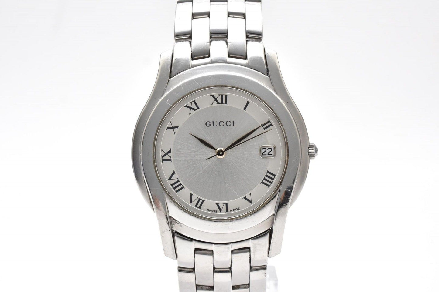 Gucci Watch Quartz Silver Dial Roman Index Date Stainless Steel — view 2