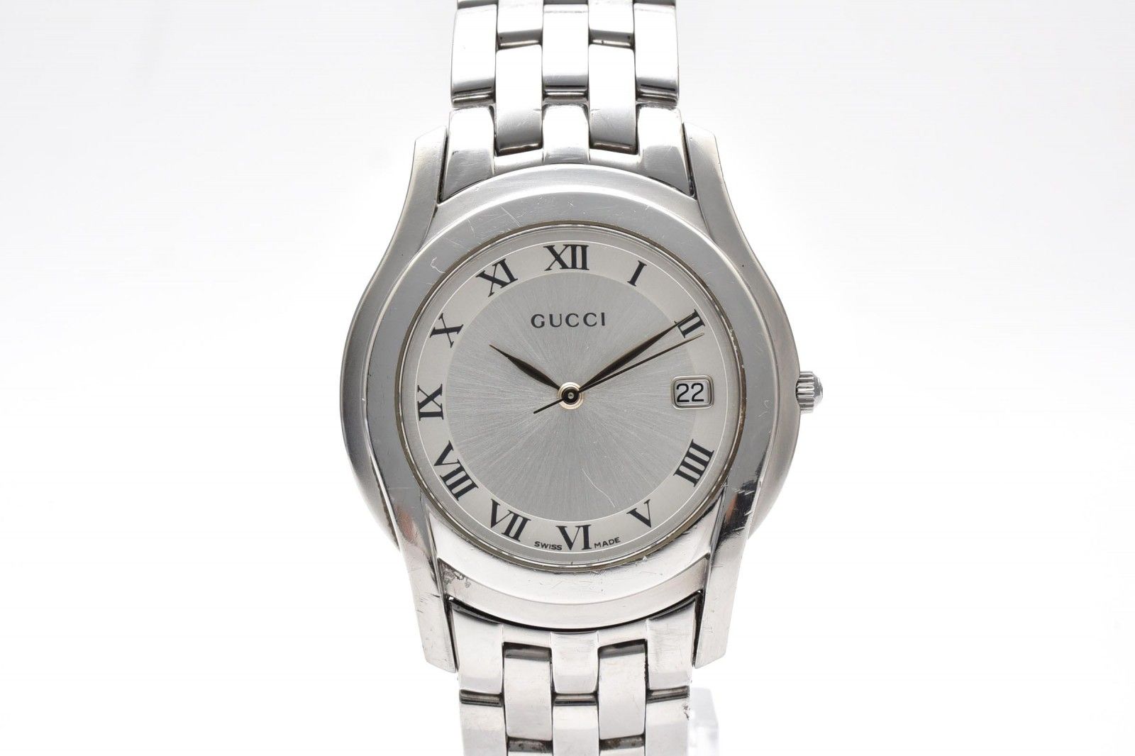 Gucci Watch Quartz Silver Dial Roman Index Date Stainless Steel — view 2