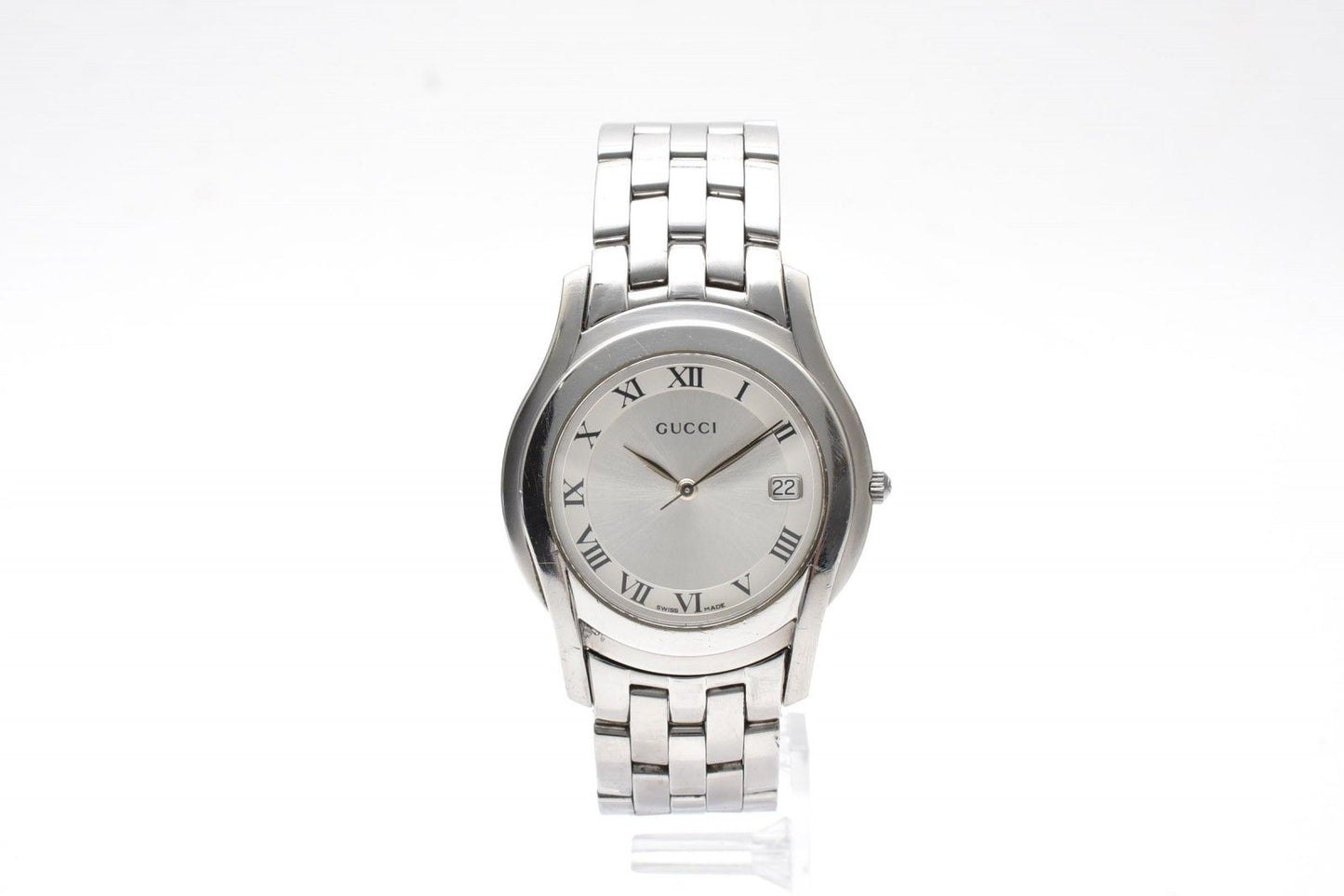 Gucci Watch Quartz Silver Dial Roman Index Date Stainless Steel — view 4