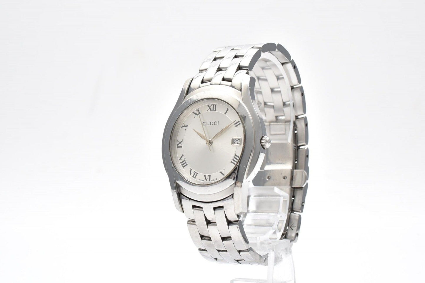Gucci Watch Quartz Silver Dial Roman Index Date Stainless Steel — view 3