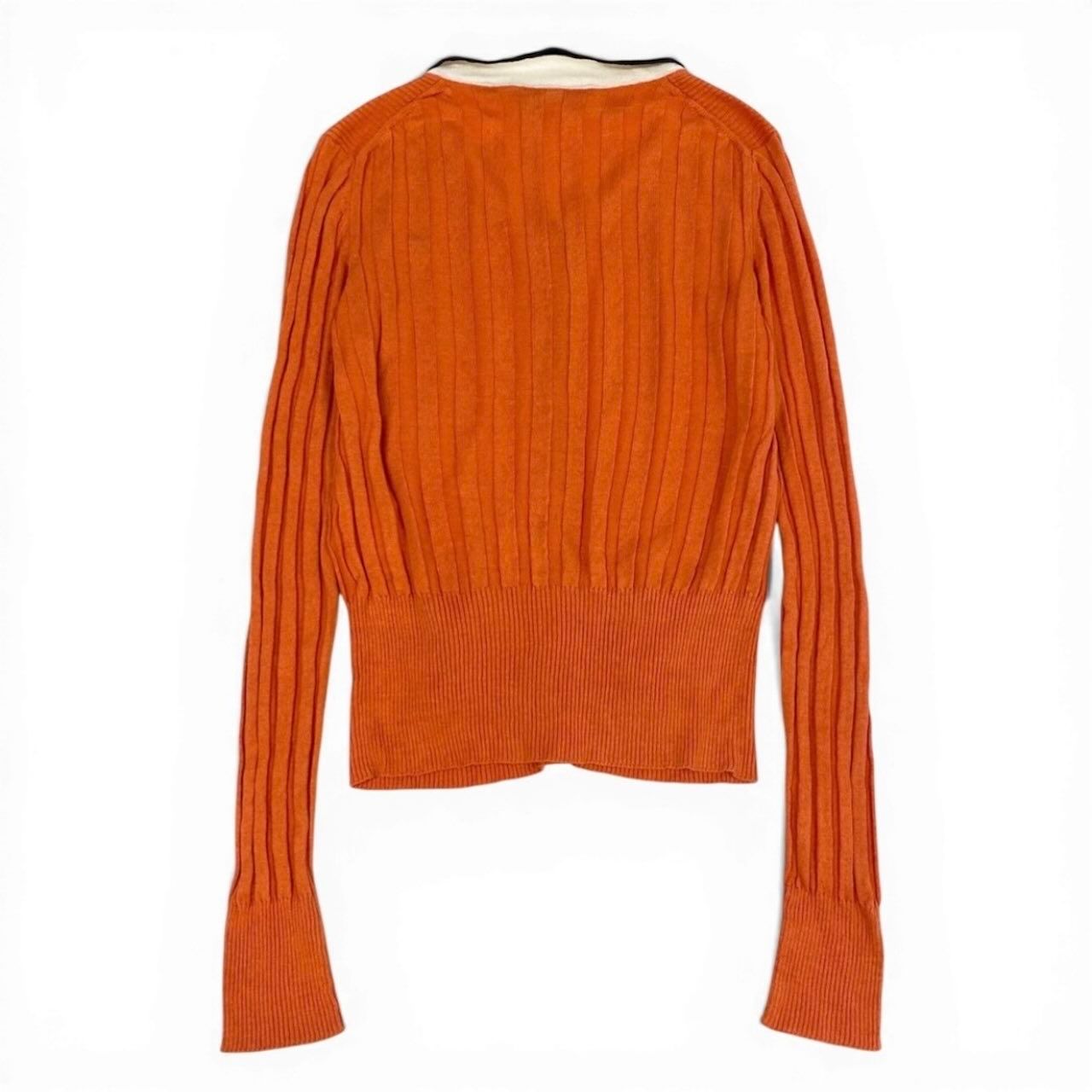 Gucci Era Rib Knit Long Sleeve Digan Interlocking One Point Embroidery Linen — view 3
